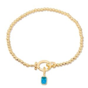Brook & York Mackenzie December Blue Birthstone Gold-Tone Bracelet